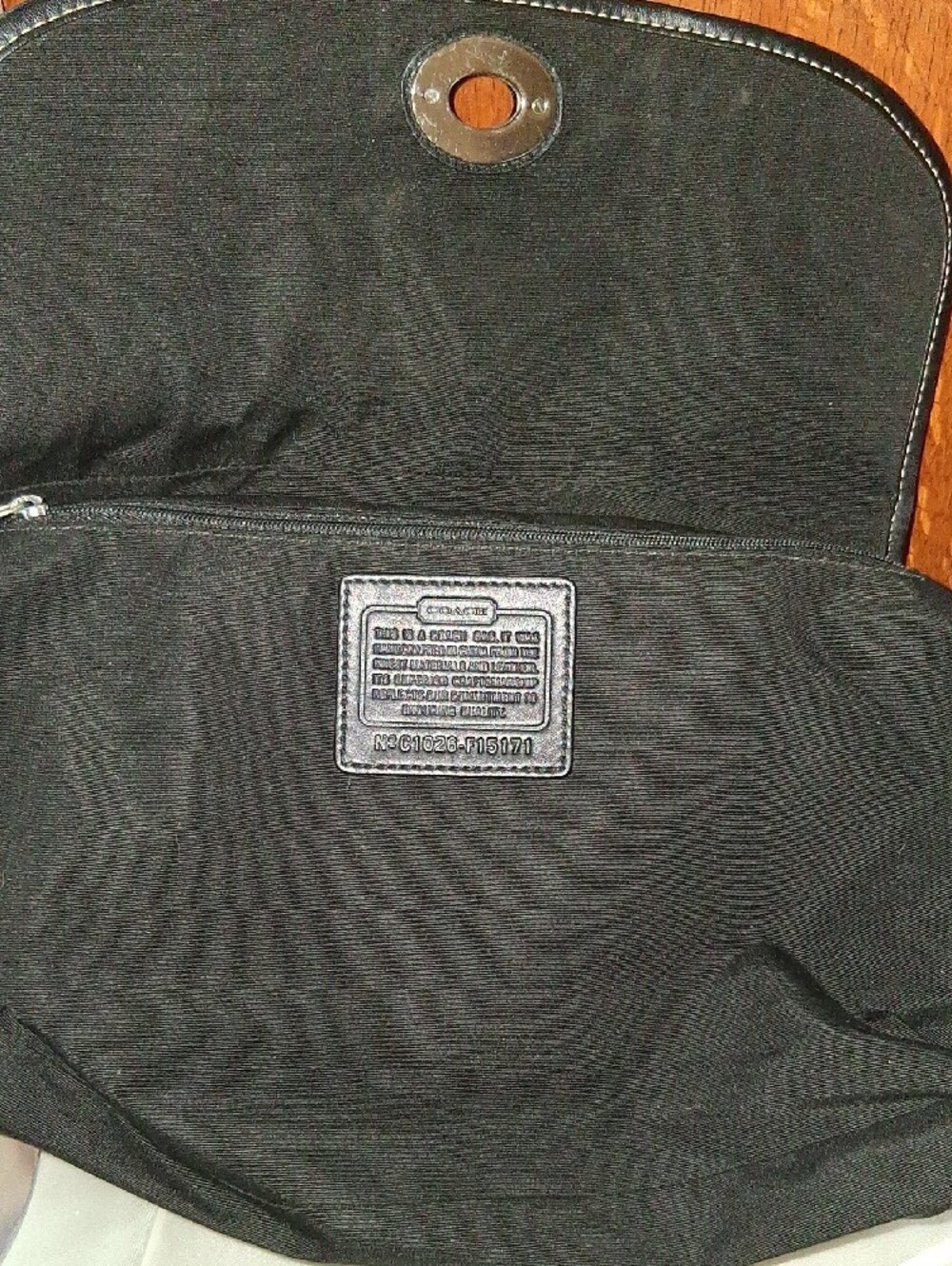 Coach Y2K Signature C Turnlock Flap Shoulder Bag Black & Gray #15171 EUC - Picture 9 of 11